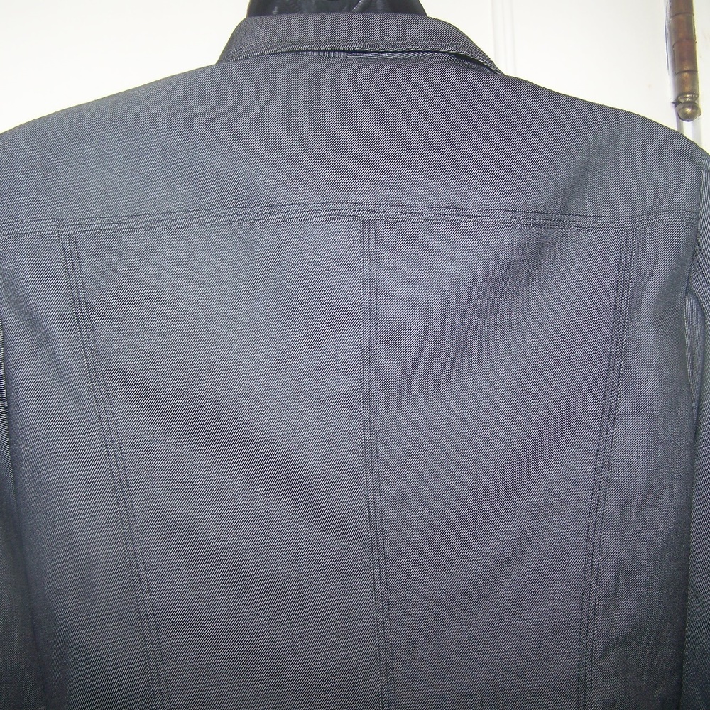 Express Womens Blazer Jacket Gray Stretch 3/4 Line - Picture 5 of 8